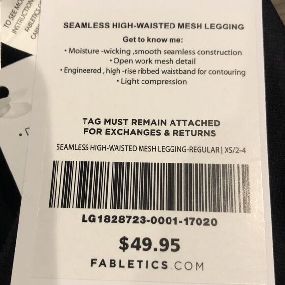 Fabletics Leggings XS 2 - 4 Black Seamless High Waisted Mesh Leggings - Picture 4 of 12